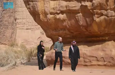 الأمير ويليام يختتم زيارته الرسمية للمملكة بجولة في معالم العلا التاريخية والطبيعية