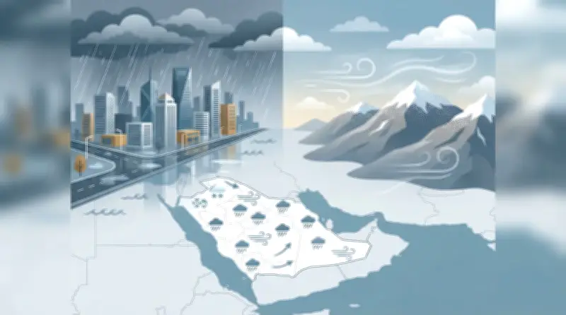 أمطار غزيرة وسيول على معظم مناطق المملكة والثلوج تلامس مرتفعات تبوك