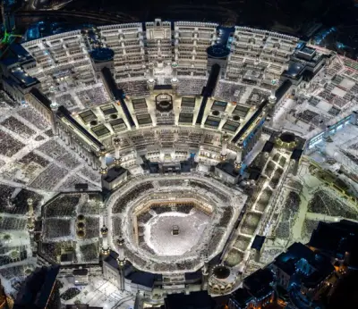 صور جوية تكشف توسعات الحرم المكي وتنظيم حركة الحشود في موسم الحج