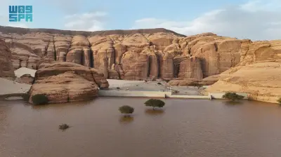 سد قرية شلال بالعلا يرفع مخزونه المائي بعد الأمطار ويدعم استدامة الزراعة