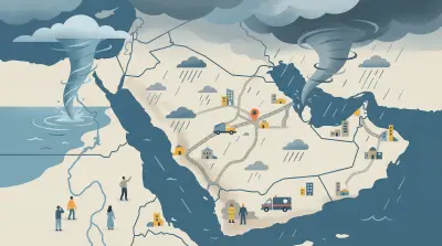 الأرصاد تحذر من تشكل شوائق مائية وأعاصير قمعية مع استمرار الحالة المطرية بالمملكة