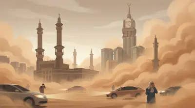 الأرصاد تحذر من أتربة مثارة ورياح نشطة على العاصمة المقدسة تتسبب في شبه انعدام للرؤية