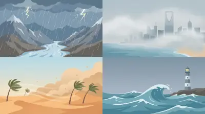 الأرصاد تحذر من أمطار غزيرة وسيول وضباب ورياح مثيرة للغبار بعدة مناطق بالمملكة