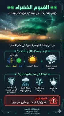 المسند يوضح دلائل الغيوم الخضراء ويحذر من طقس شديد العنف