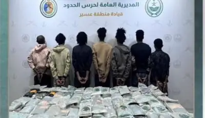 القبض على 7 إثيوبيين بحوزتهم 113 كجم حشيش و5100 قرص إمفيتامين في عسير