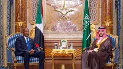 ولي العهد محمد بن سلمان يستقبل رئيس مجلس السيادة السوداني عبدالفتاح البرهان في جدة