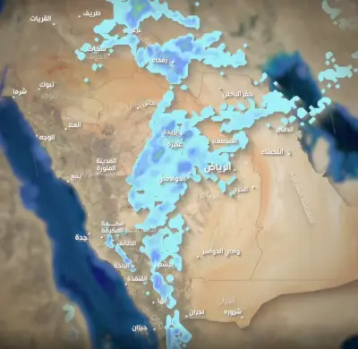 توقعات الأرصاد: أمطار غزيرة متواصلة تضرب معظم مناطق المملكة حتى السبت