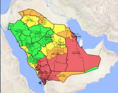 توقعات الأرصاد: عواصف رعدية واسعة تضرب المملكة حتى الثلاثاء المقبل