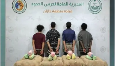 القبض على 7 مهربين من الجنسية اليمنية والإثيوبية في جازان وعسير