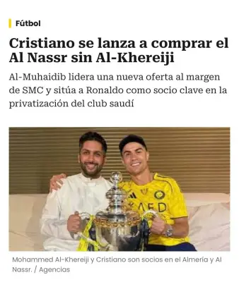 تحالف رونالدو مع المهيدب وفيصل بن تركي لشراء النصر يقدر بمليار دولار