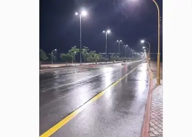 أمطار غزيرة ورعدية تضيء سماء العقيق في الباحة