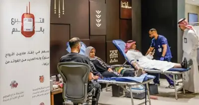 حملة التبرع بالدم من وزارة الداخلية تزامناً مع اليوم العالمي