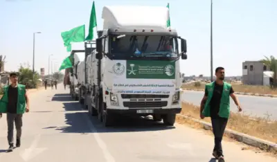 قافلة مساعدات سعودية جديدة تصل إلى قطاع غزة