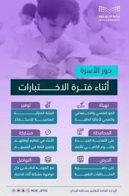 تعليم الرياض يطلق اختبارات الفصل الثاني غداً لجميع المراحل
