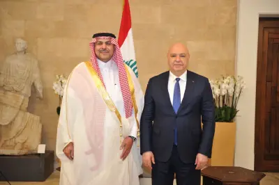 السفير السعودي يقدم أوراق اعتماده لرئيس لبنان
