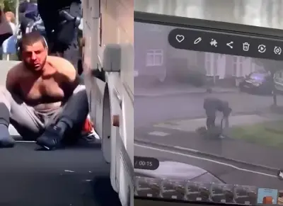 بالفيديو: شاب يباغت فتاة ويطعنها بسكين في رقبتها من الخلف وسط شارع عام في بريطانيا