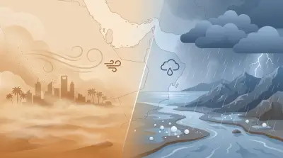 الأرصاد يحذر من أتربة مثارة بشرورة وأمطار غزيرة بجازان