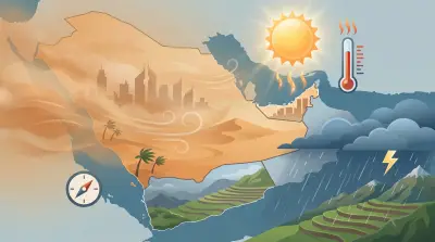 الأرصاد يحذر من رياح وأتربة على 8 مناطق وأمطار رعدية جنوب المملكة الخميس