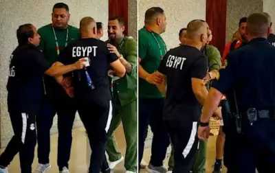 مدير منتخب مصر يشتبك مع فرد أمن أمريكي بسبب طفل